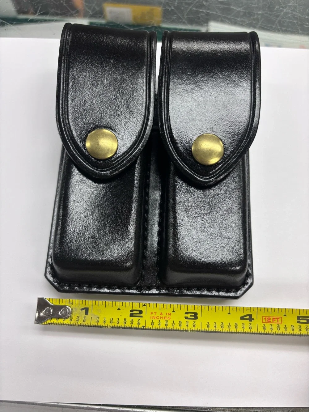 DON HUME D407-P DOUBLE MAG HOLSTER BLACK LEATHER